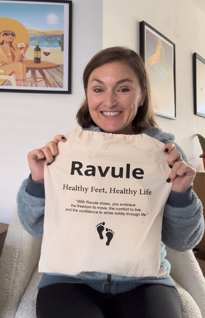 Ravule customer wearing our shoes